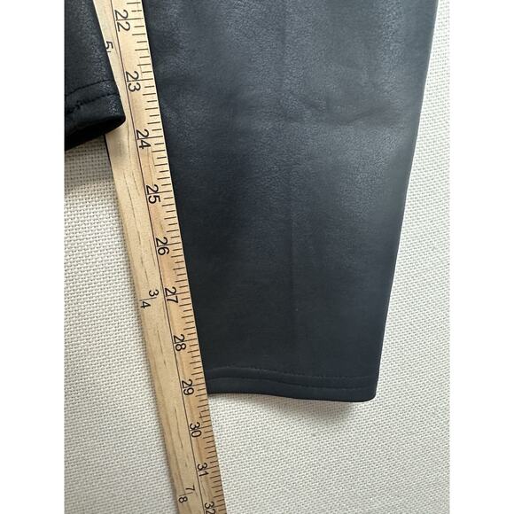 Lane Bryant Black Faux Leather High Waist Womens Ponte Leggings Pants Size 18/20 - Picture 5 of 7